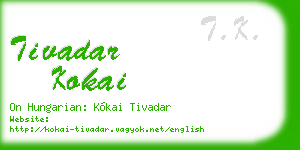 tivadar kokai business card