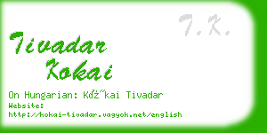 tivadar kokai business card